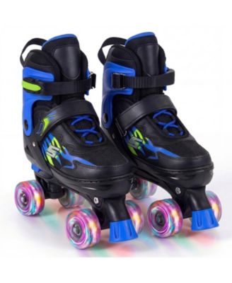 Quad Roller Skates for Kids and Teens with Expandable Sizing and Light-Up Wheels Ages 9-14