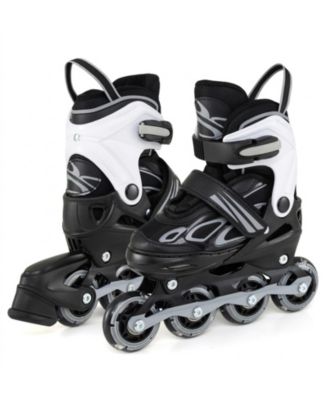 Adjustable Kids Inline Skates 4 Expandable Sizes with LED Wheels and Heel Brake Ages 5-7