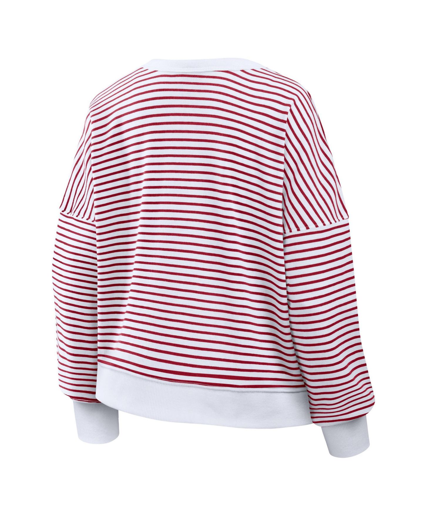 Женский свитшот Fanatics White/Scarlet San Francisco 49ers Striped Oversized French Terry — фото 2