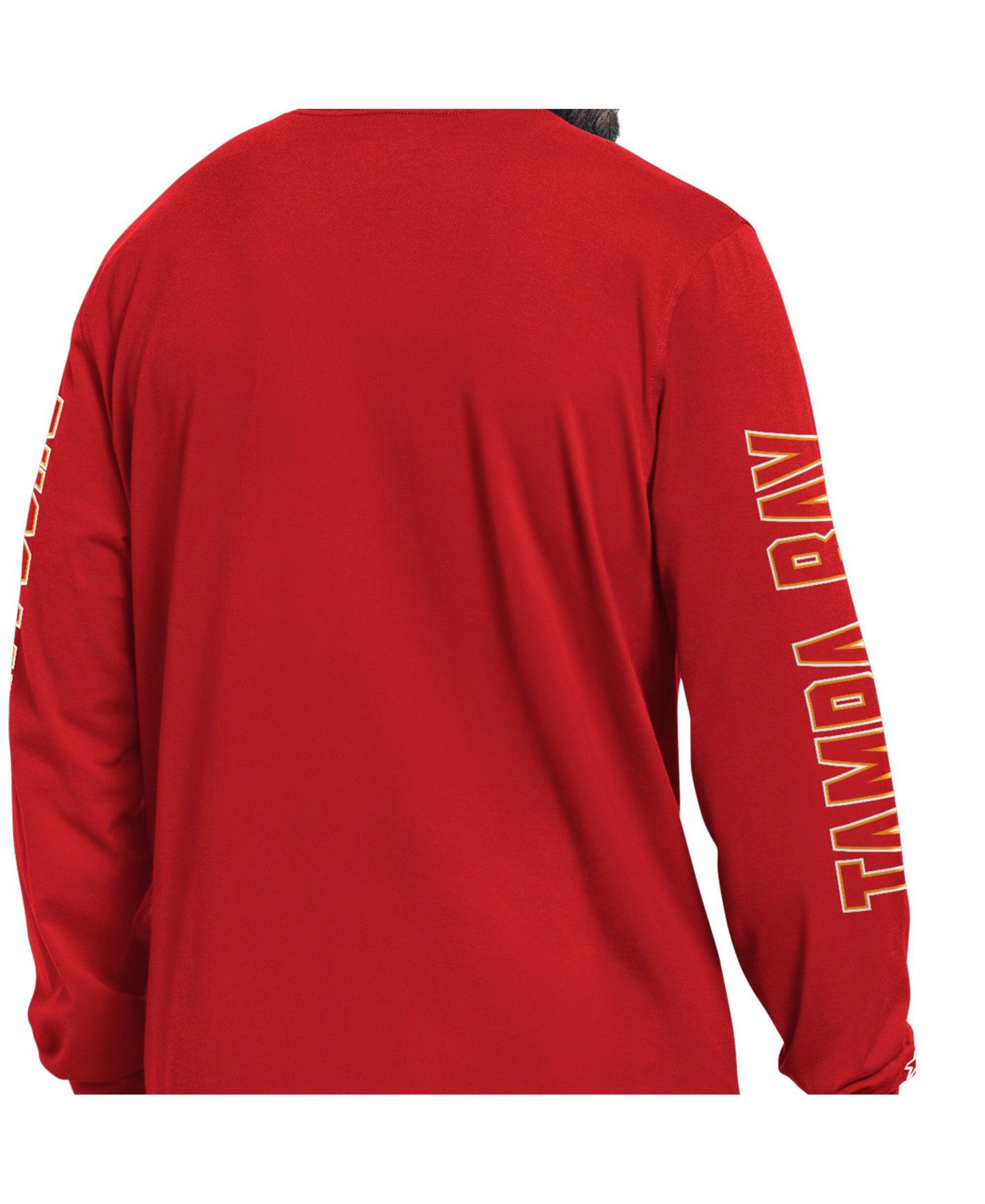 Мужская футболка Starter Red Tampa Bay Buccaneers Clutch Hit II Logo Long-Sleeve — фото 3