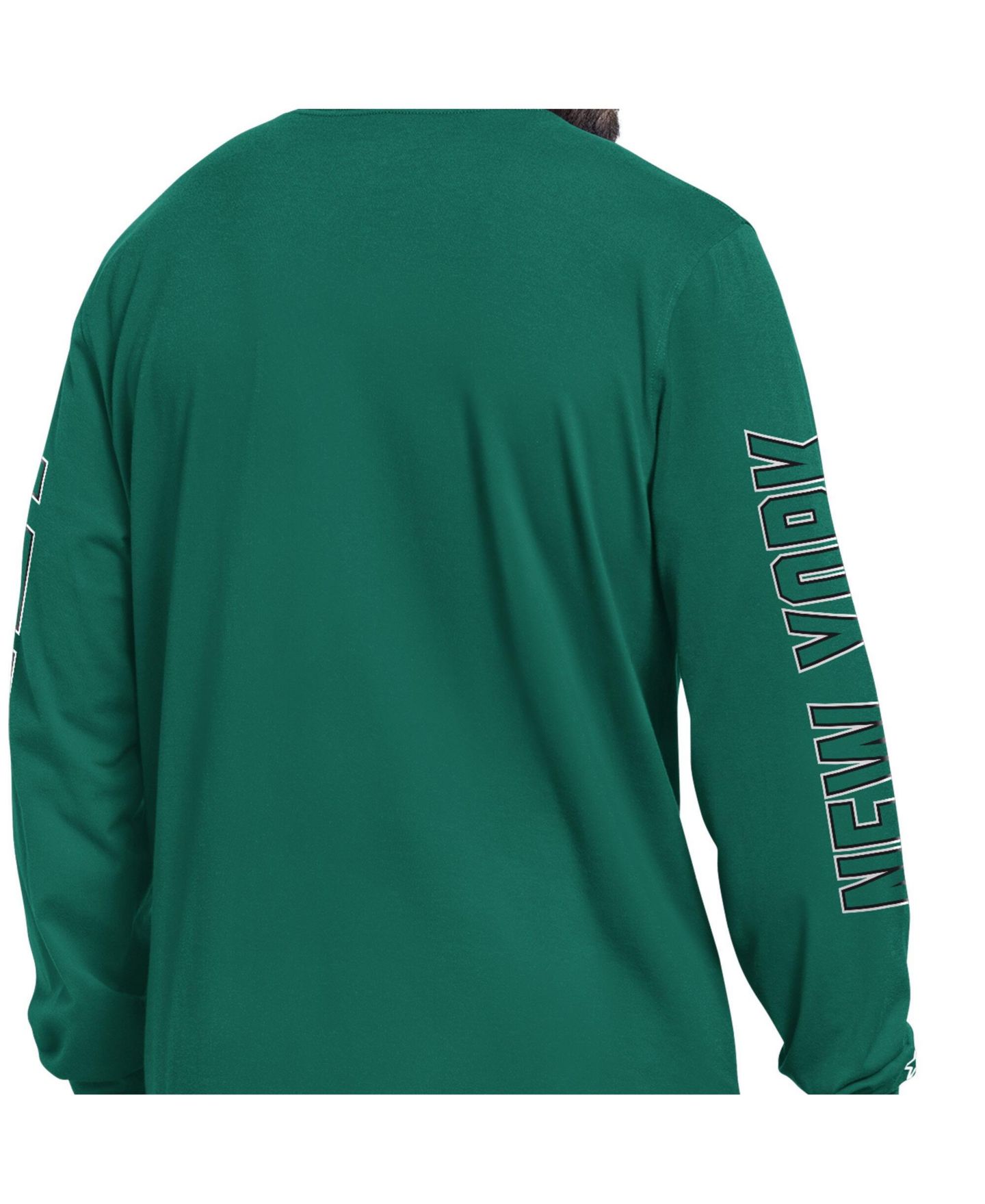 Мужская футболка Starter Green New York Jets Clutch Hit II Long-Sleeve — фото 3