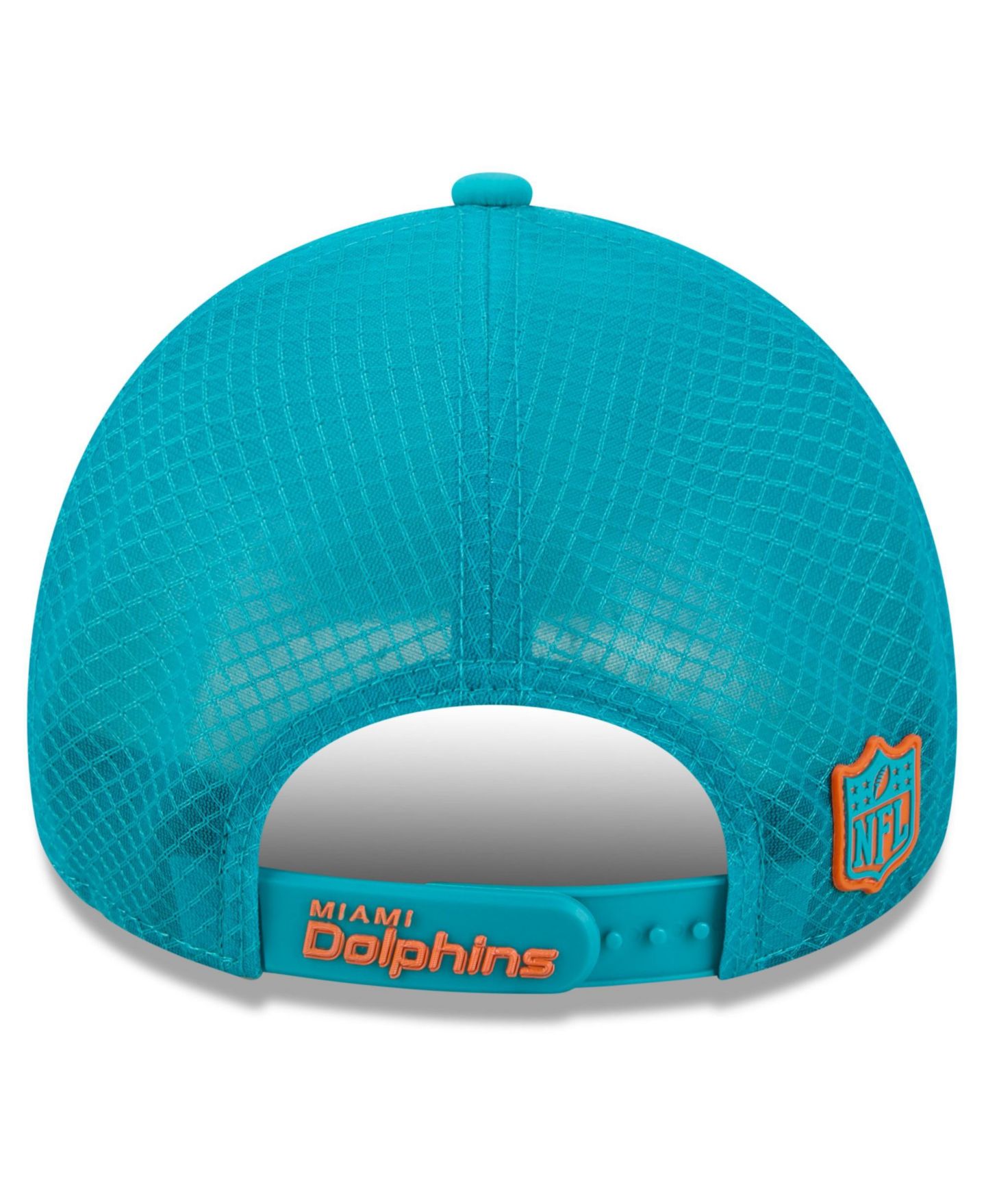 Мужская кепка New Era Aqua Miami Dolphins 2026 Sideline Apex 9FORTY Adjustable Trucker Hat — фото 3