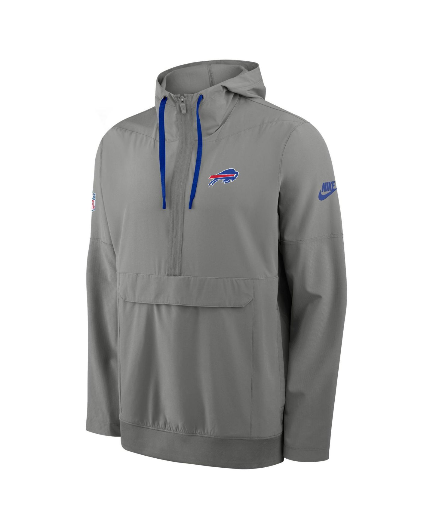 Мужское худи Nike Gray Buffalo Bills Sideline Broken Rules Alternate Anorak Half-Zip — фото 3