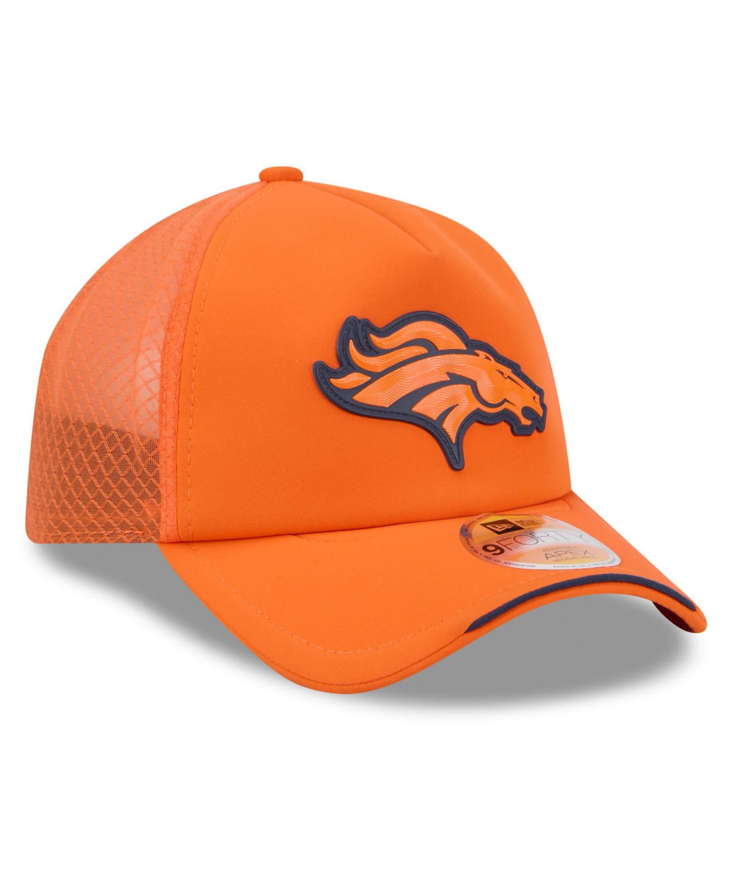 Мужская регулируемая кепка-тракер New Era Denver Broncos 2026 Sideline Apex 9FORTY, Orange — фото 4