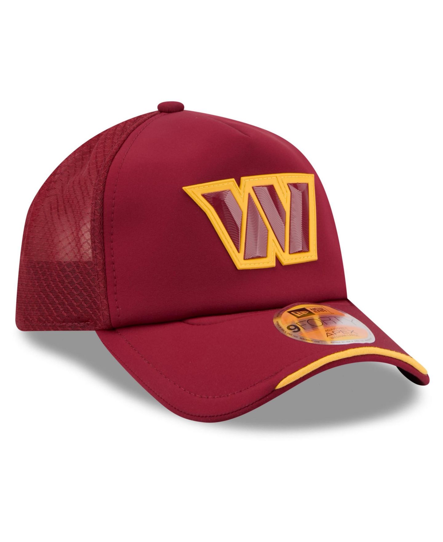 Мужская кепка New Era Burgundy Washington Commanders 2026 Sideline Apex 9FORTY Adjustable Trucker Hat — фото 4