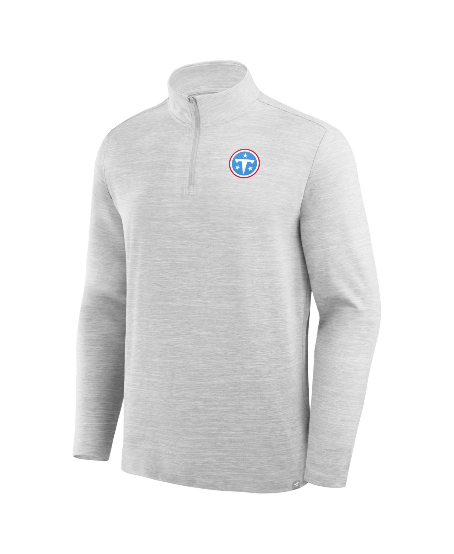Men's Heather Gray Tennessee Titans Clutch Quarter-Zip Pullover Sweatshirt