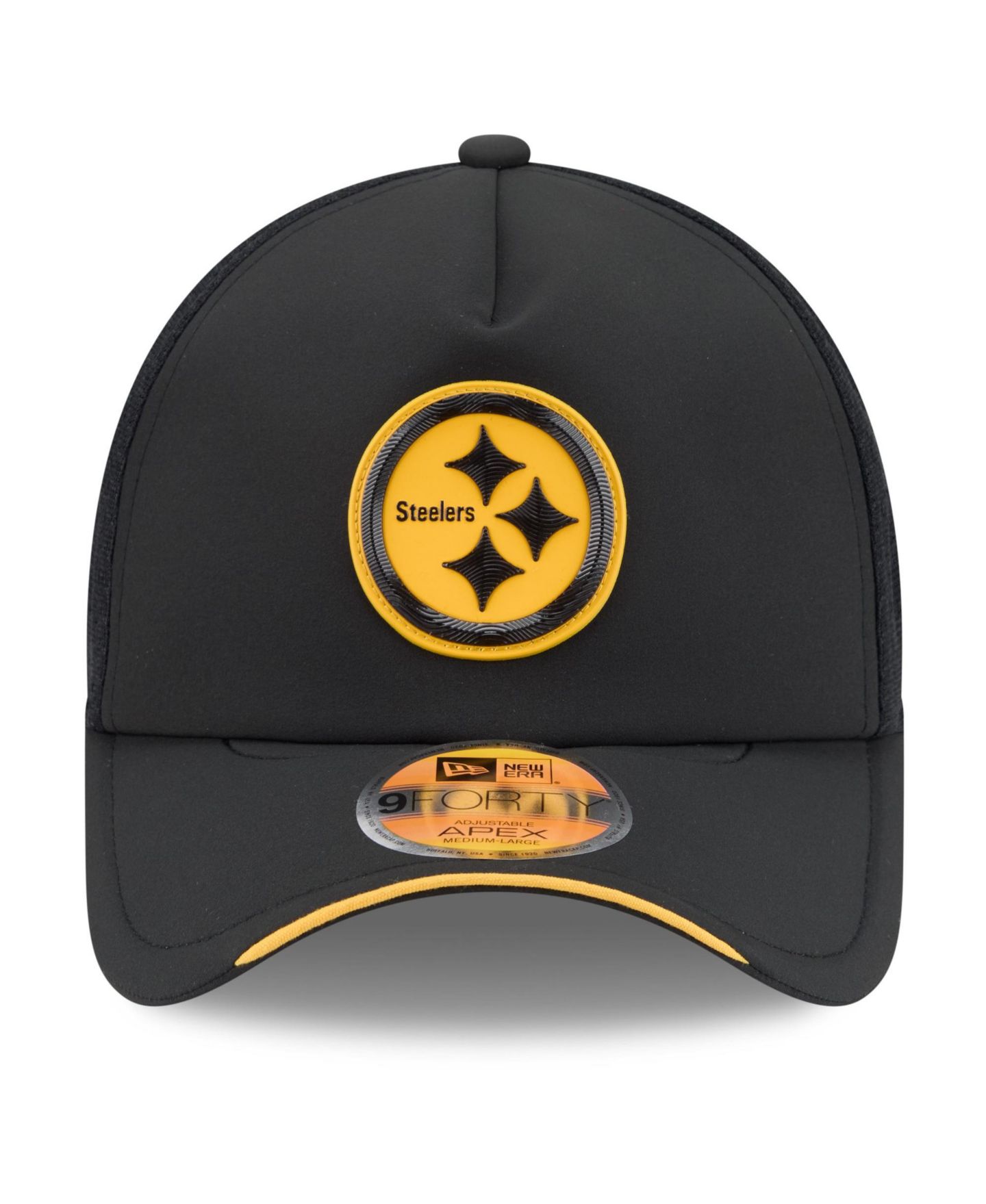 Мужская кепка-тракер New Era Pittsburgh Steelers 2026 Sideline Apex 9FORTY, Black — фото 5