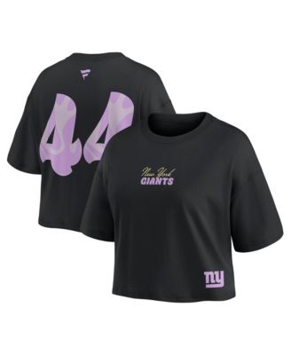 Women's Cam Skattebo Black New York Giants Fashion Cropped T-Shirt