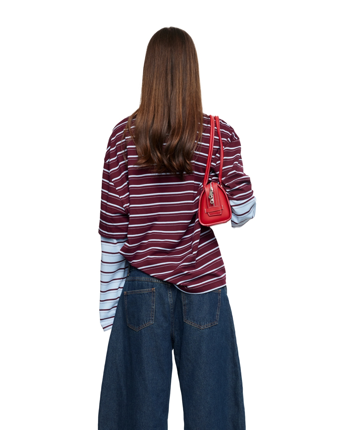 Lioness Women's Bottega Oversized Long-Sleeve Striped Cotton-Blend T-Shirt