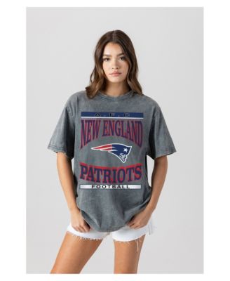 Women's Gray New England Patriots Oversized Classic Grind Washed T-Shirt
