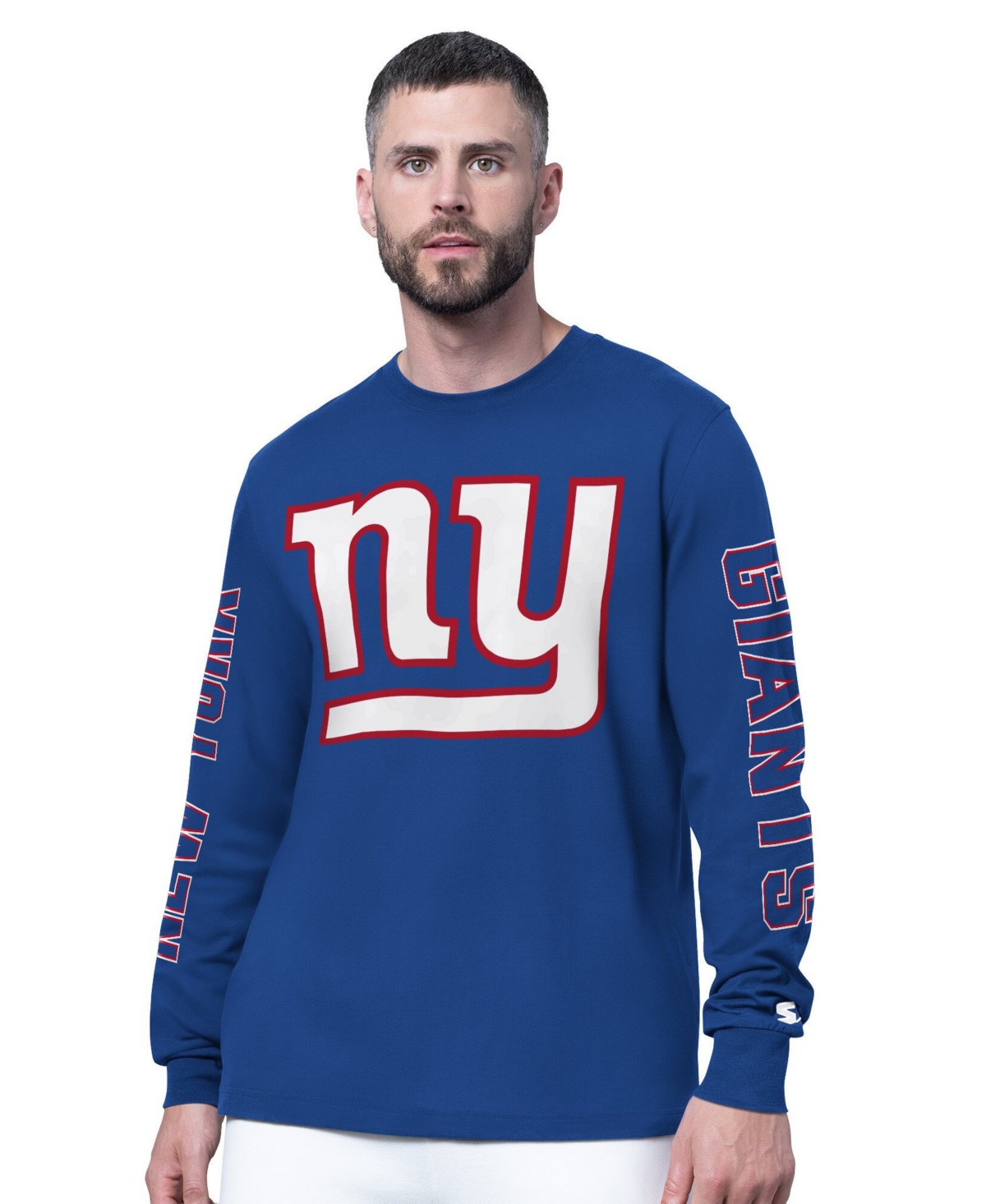 Starter Men's Royal New York Giants Clutch Hit Ii Long-Sleeve T-Shirt - Royal