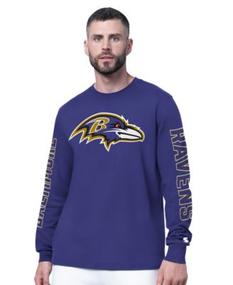 Men's Purple Baltimore Ravens Clutch Hit II Long-Sleeve T-Shirt