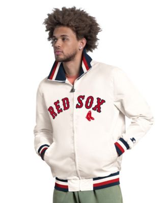 Men's White Boston Red Sox The Captain Cooperstown Logo Full-Zip Varsity Jacket