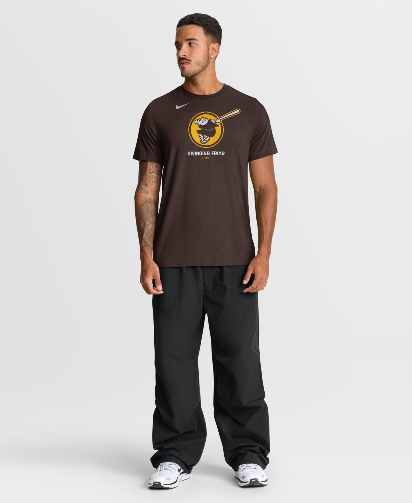 Мужская футболка Nike Brown San Diego Padres Tri-Blend Logo — фото 2