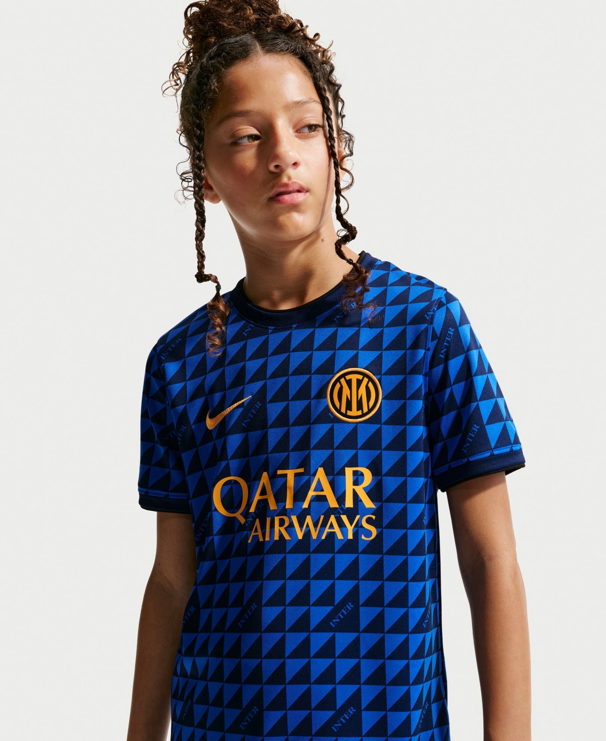 Nike Big Boys and Girls Blue Inter Milan 2026/27 Away Pre-Match Jersey