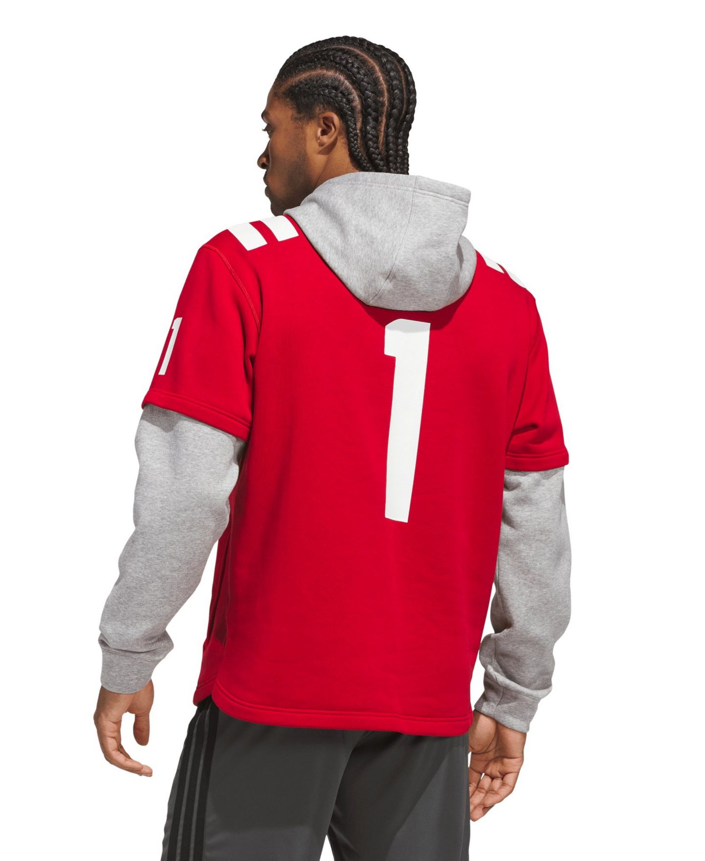 Мужское худи adidas 1 Scarlet Nebraska Huskers Home — фото 7