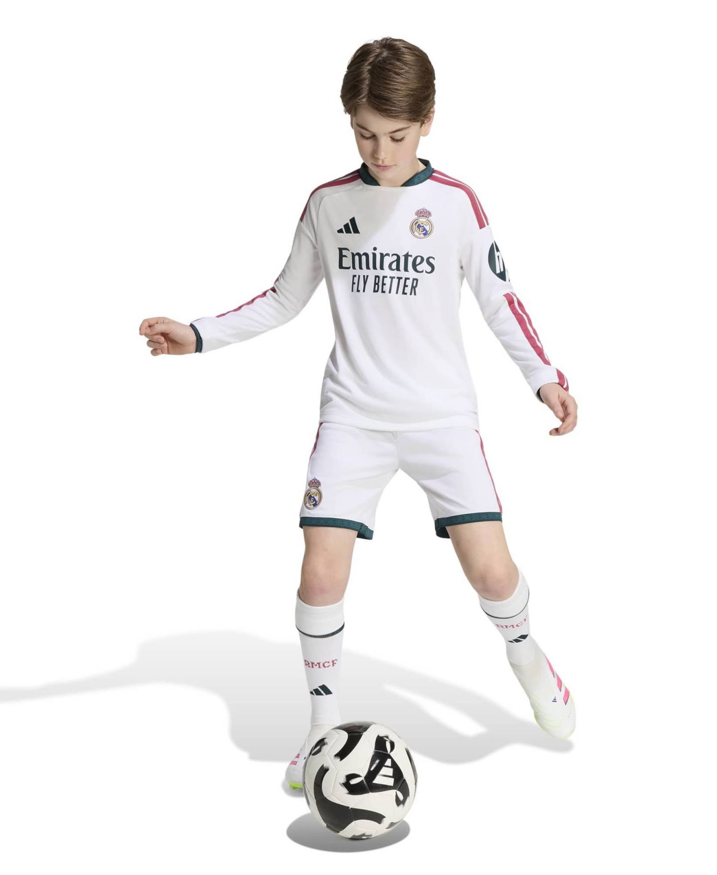 Детское джерси adidas Big Boys and Girls White Real Madrid 2026/27 Home Replica Long Sleeve Jersey — фото 6