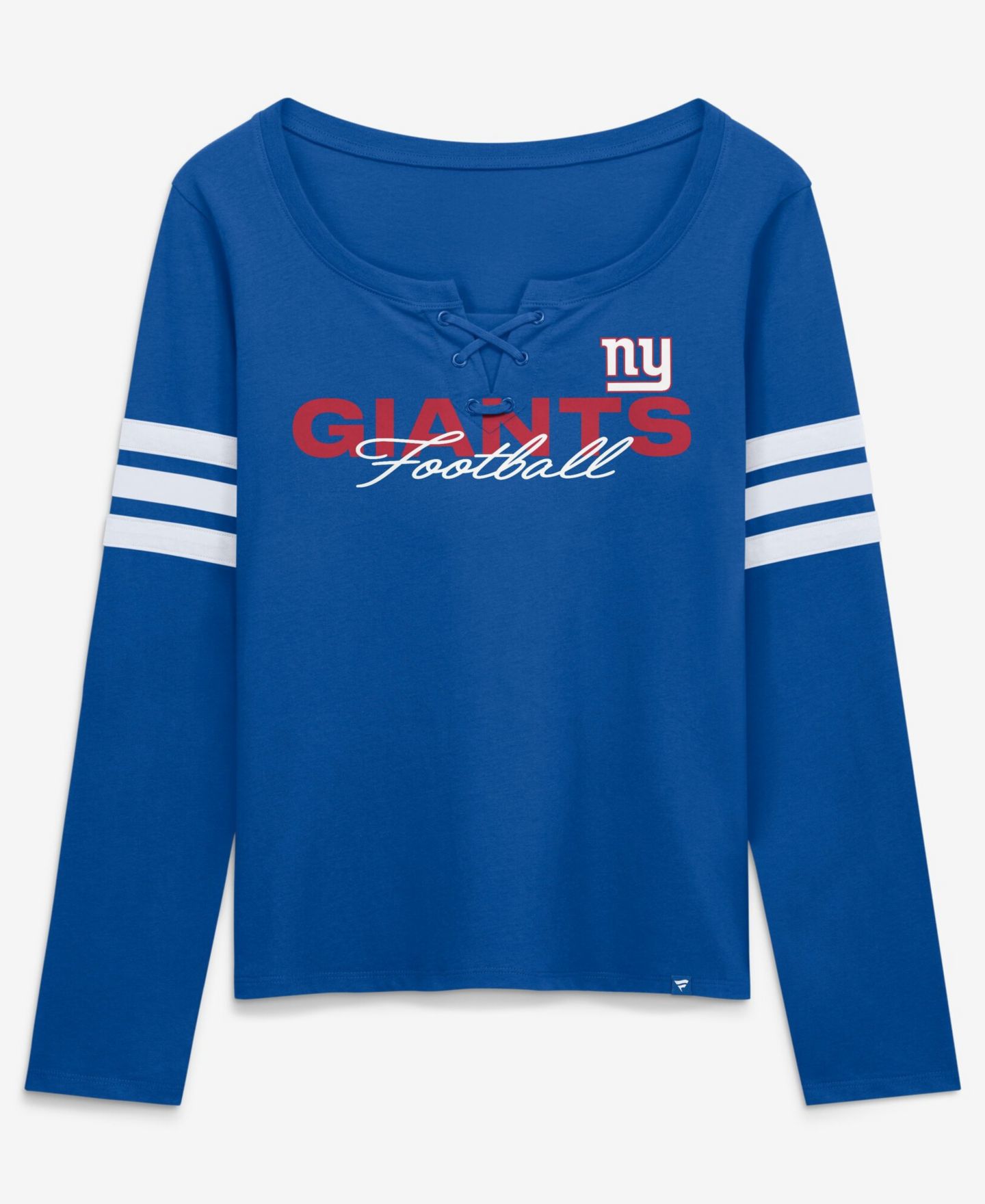 Женская футболка Fanatics Royal New York Giants Team First Coverage Scheme Lace-UpLong Sleeve — фото 1