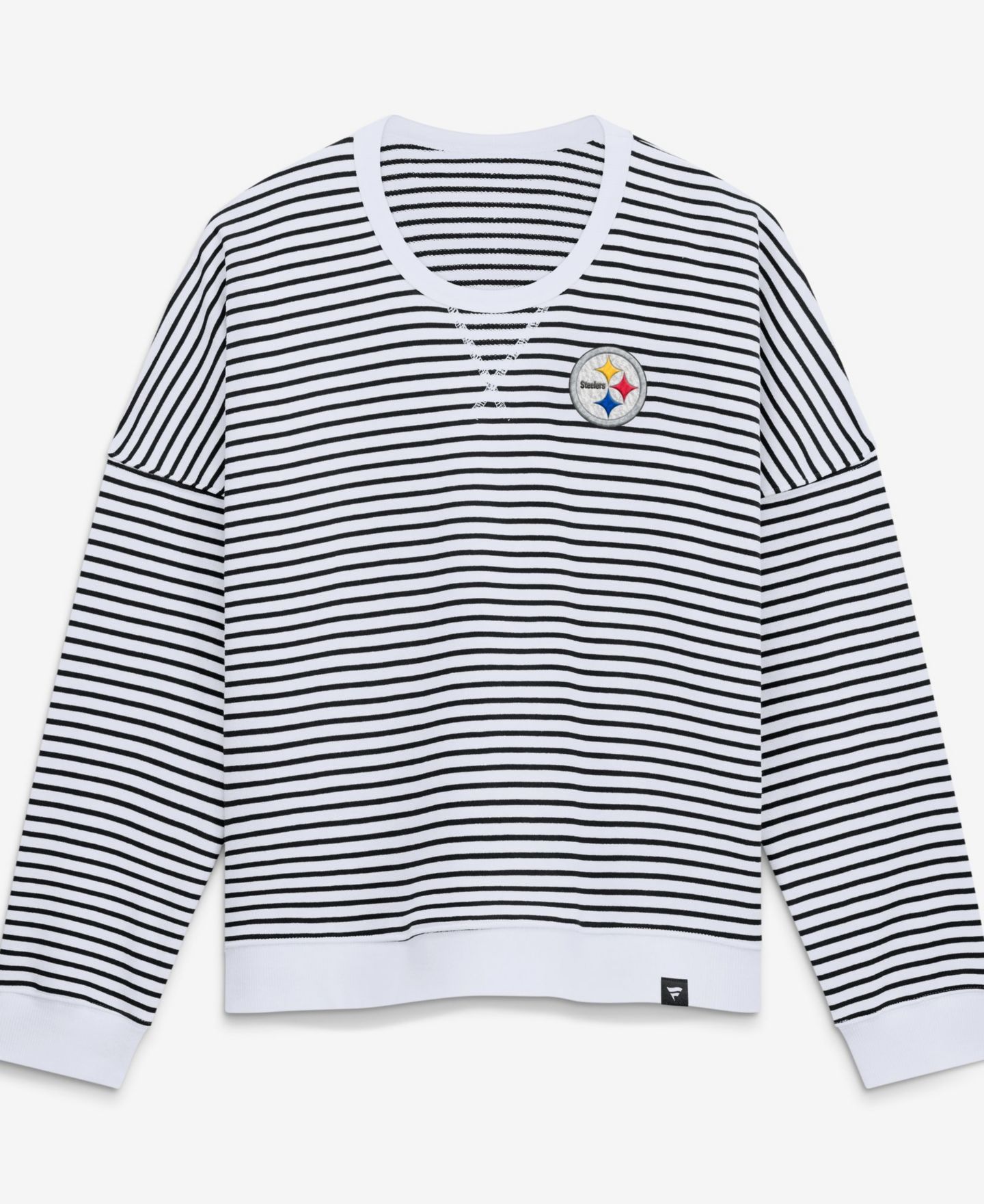 Женская толстовка Fanatics White/Black Pittsburgh ST-Shirtlers Striped Oversized French Terry — фото 1