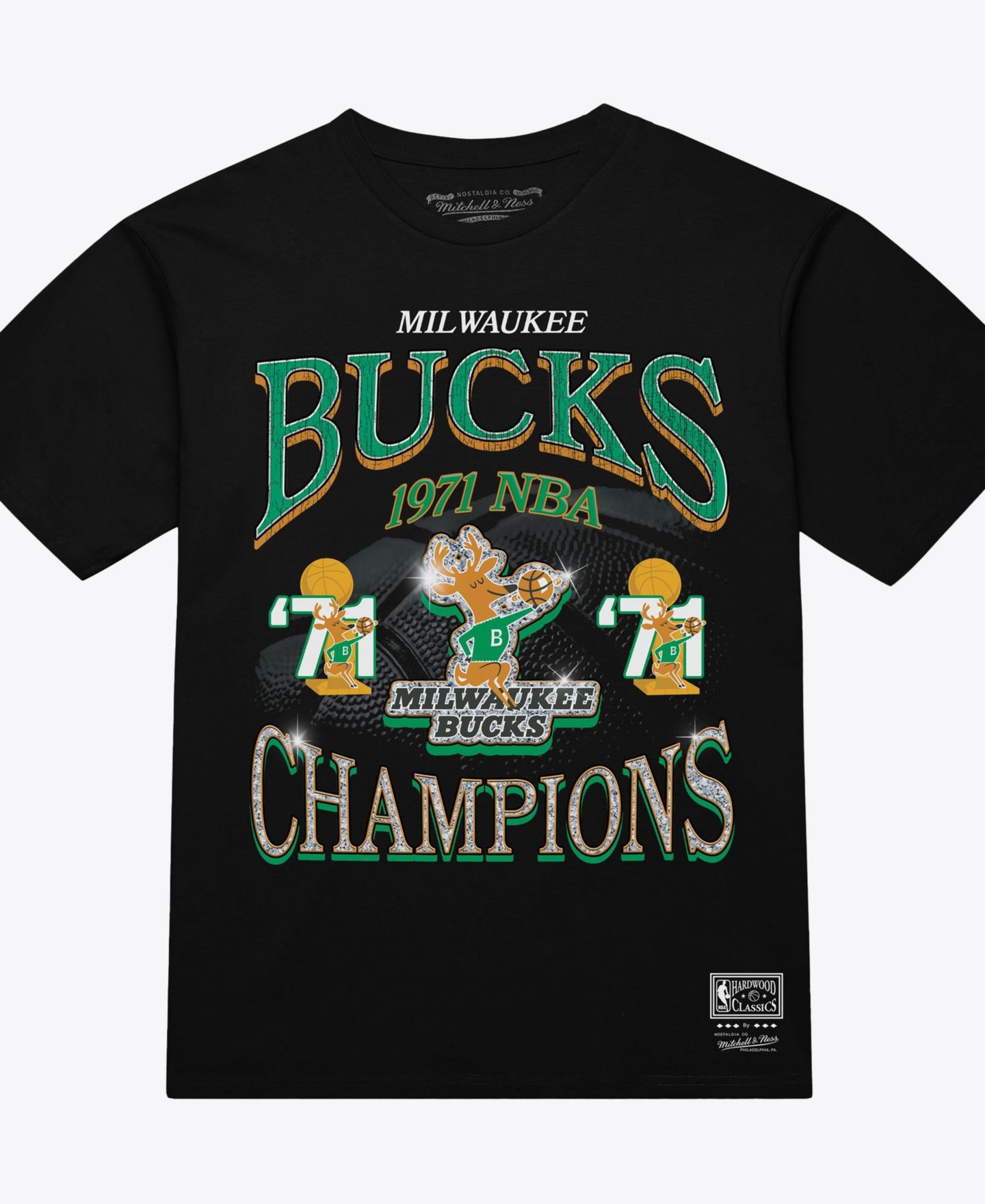 Мужская футболка Mitchell & Ness Black Milwaukee Bucks Champions Era — фото 1