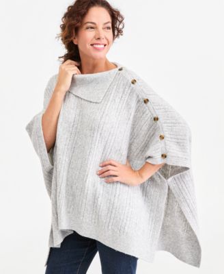 Women's Button Poncho Sweater