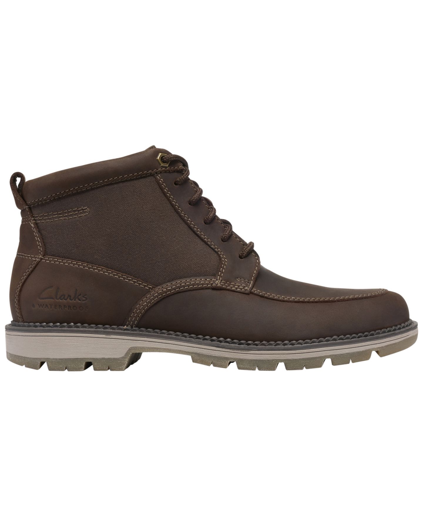 Мужские ботинки Clarks Maplewalk Rise Waterproof Lace-Up Leather, цвет: Коричневый — фото 2