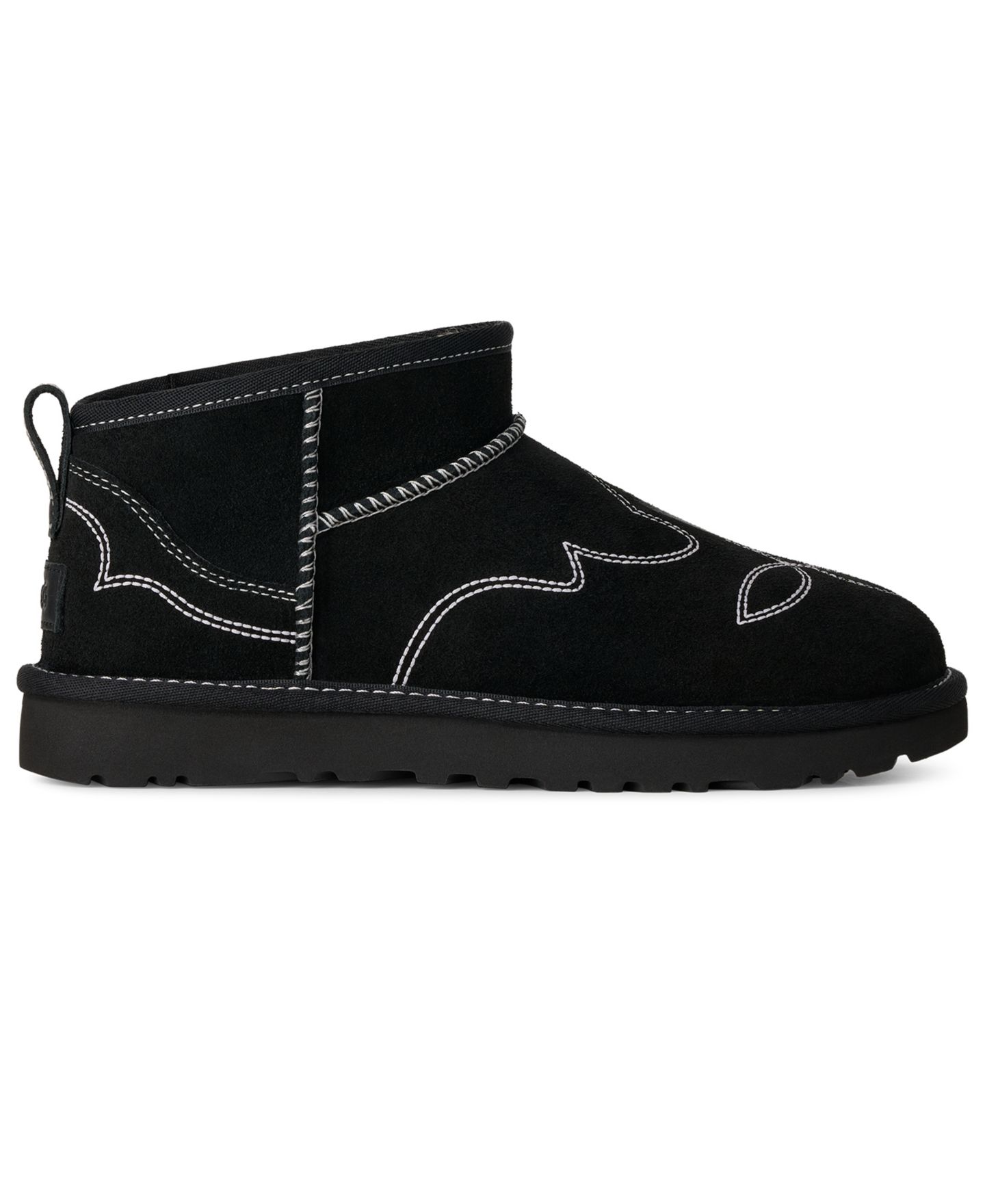 Женские ботинки UGG® Classic Ultra Mini Western Slip-On Booties, цвет: Чёрный — фото 2