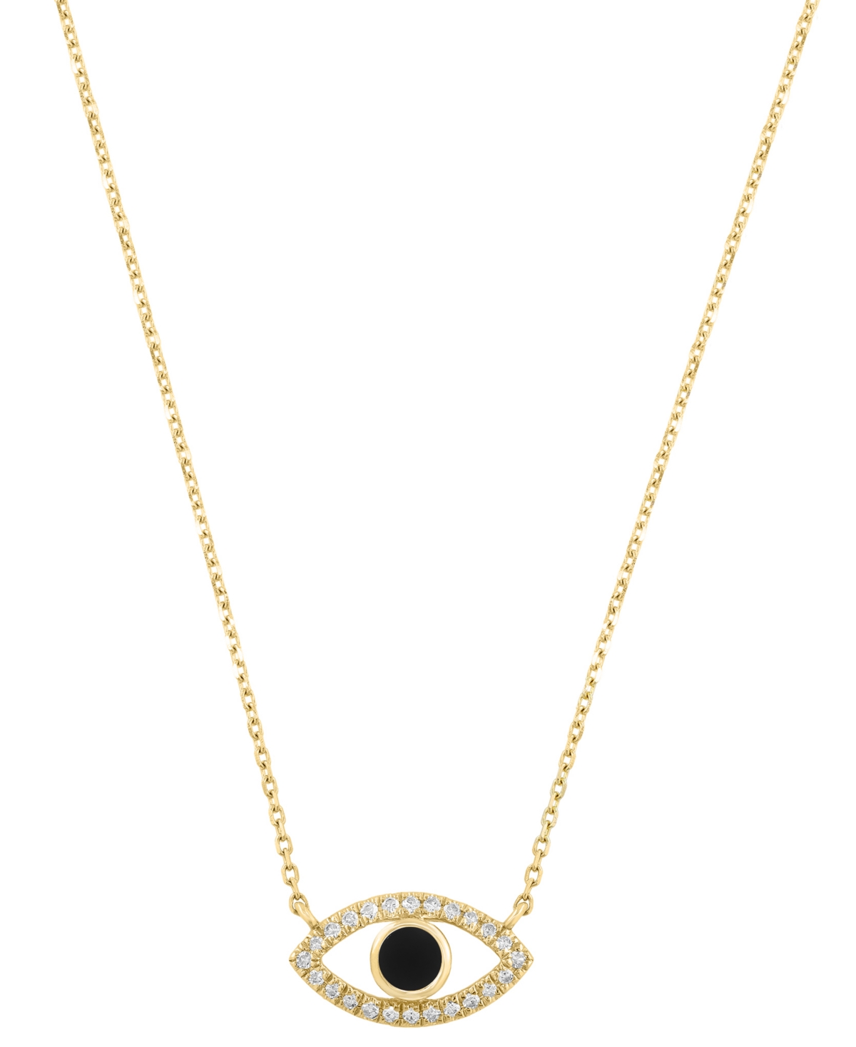 Effy Collection Blue Topaz (1/6 ct. t.w.) & Diamond (1/10 ct. t.w.) Pendant Necklace in 14k Yellow Gold (Also in Multi-Gemstone) - Onyx