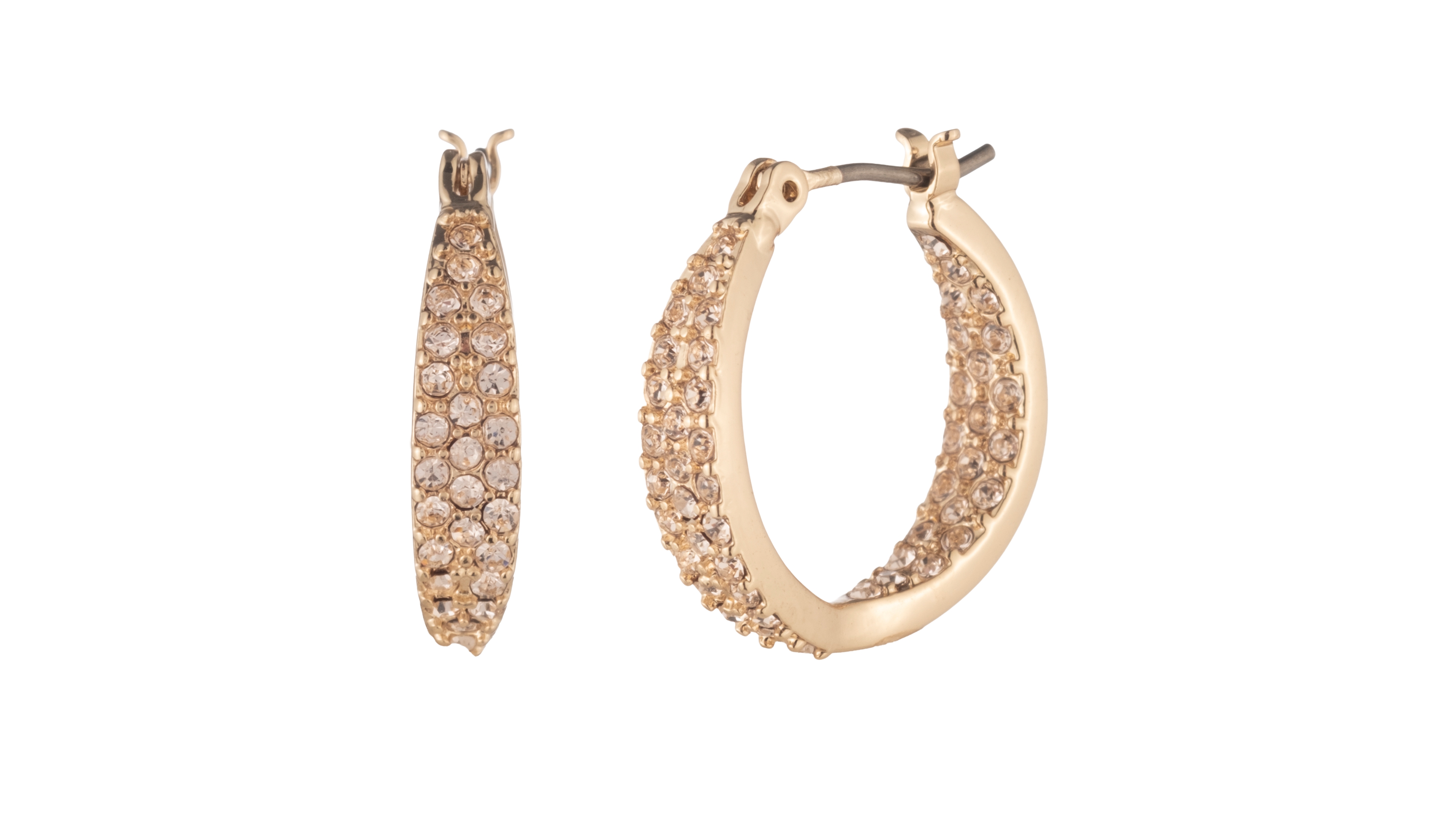 Givenchy Gold-Tone Dynamic Pave Hoop Earrings (Also Available Silver-Tone)