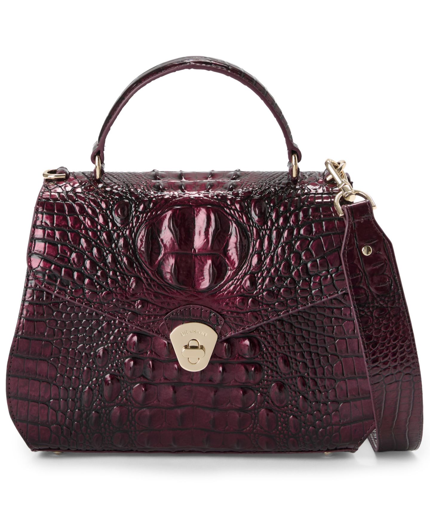 Женская сумка Brahmin Annalise Melbourne Small Leather Satchel, цвет: Тёмно-бордовый — фото 6
