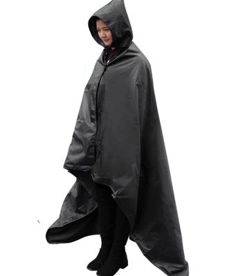 Hooded Waterproof Windproof Fleece Stadium Blanket Portable Outdoor Wearable
