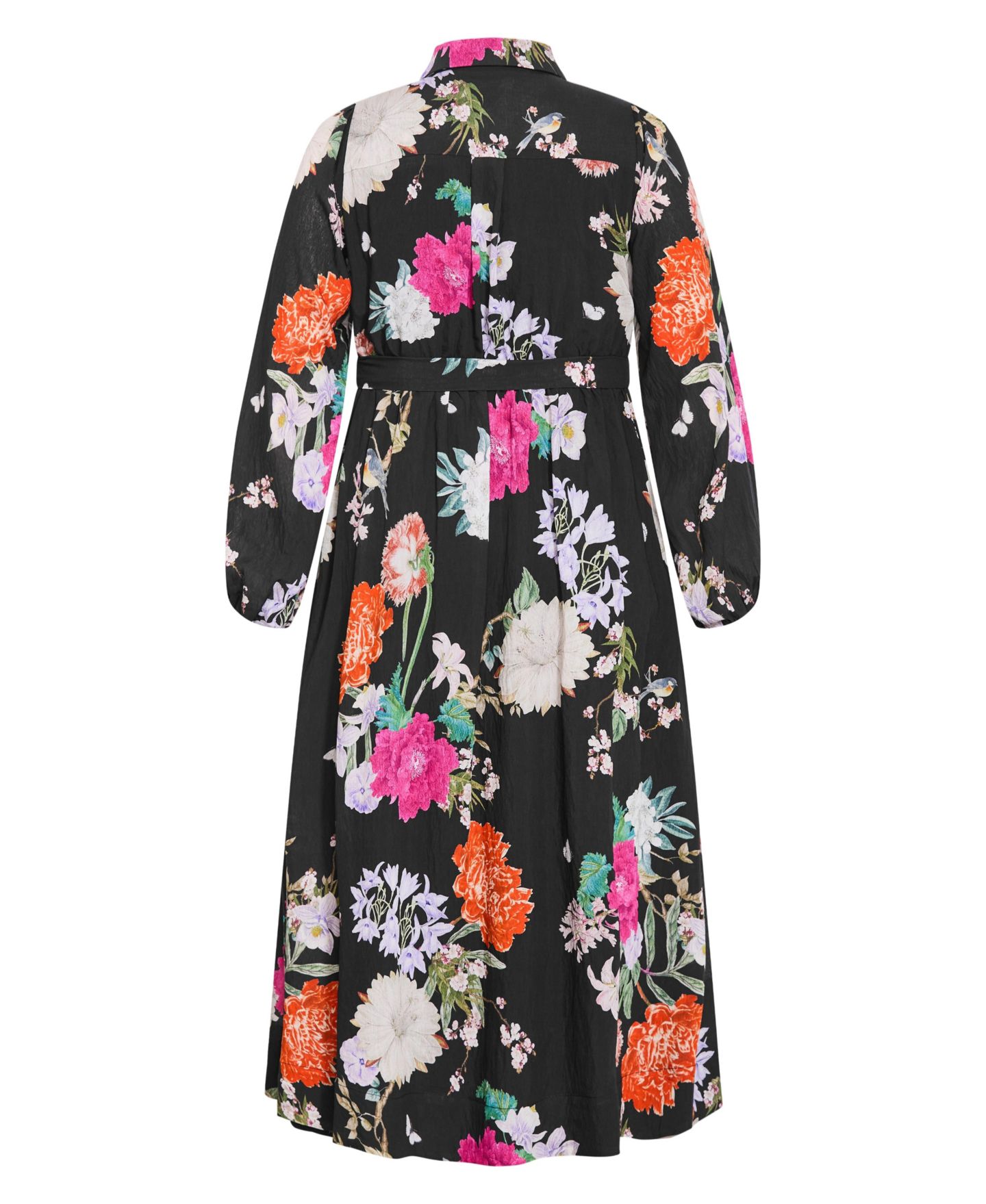 Женское платье CITY CHIC Plus Size Mary Botanique Long-Sleeve Maxi Floral, цвет: Чёрный — фото 5