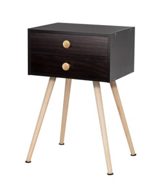 Mid Century Modern 2 Drawers Nightstand Sofa Side Table End Table