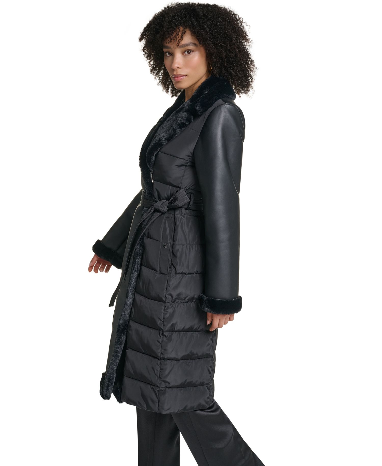 Long Belted Puffer Coat
