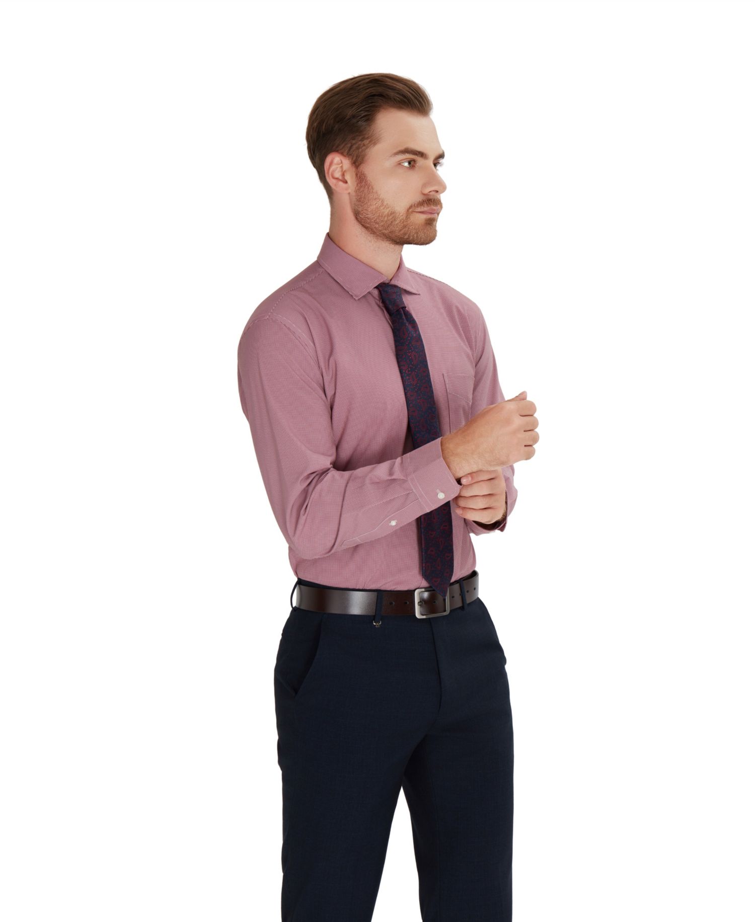Men's Regular-Fit Houndstooth Dress Shirt