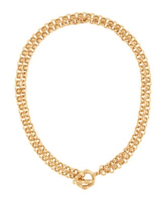 Gold-Tone Crystal Toggle Necklace