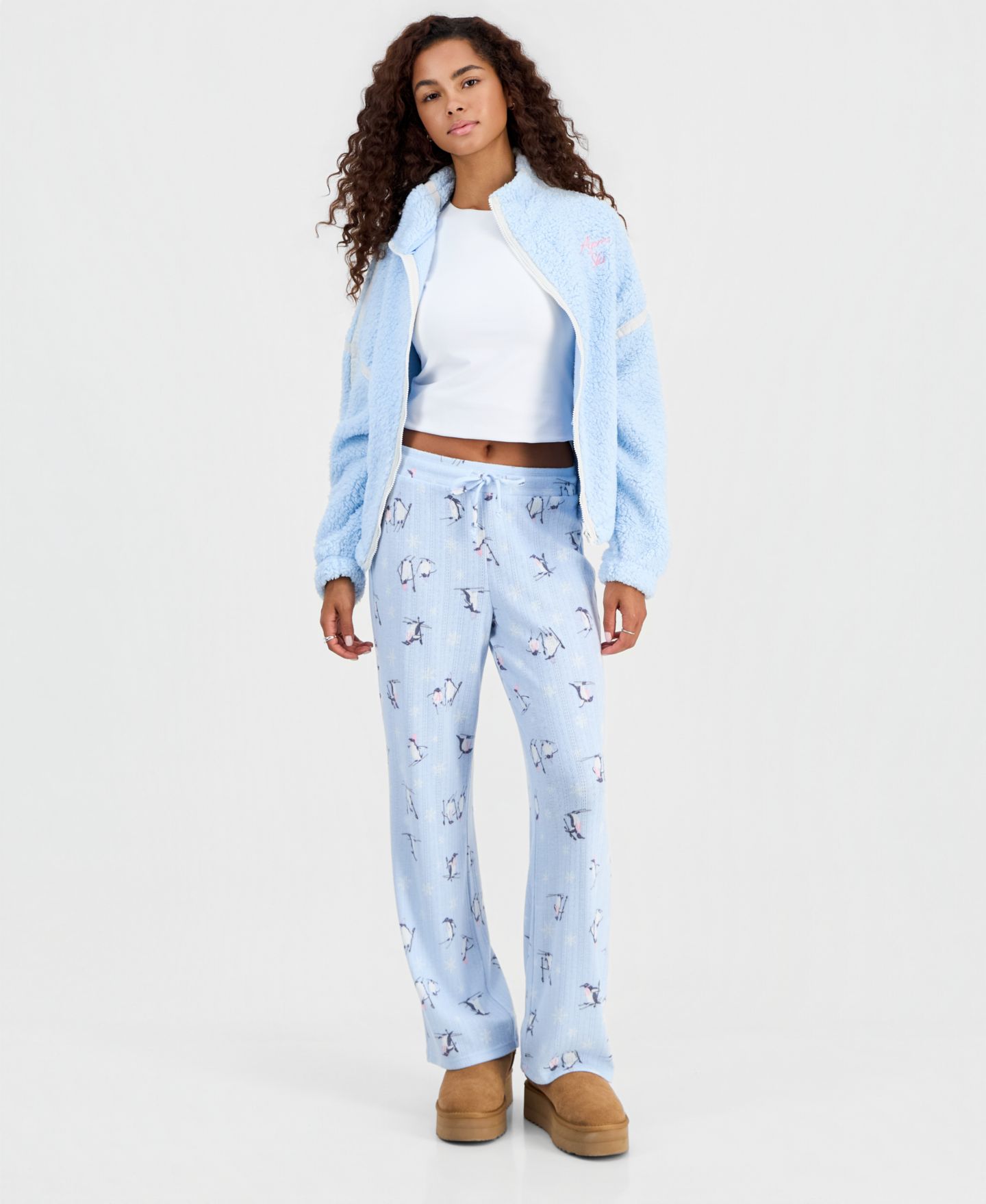 Женские брюки Hippie Rose Juniors' Mid-Rise Pointelle Straight-Leg, цвет: Синий — фото 4