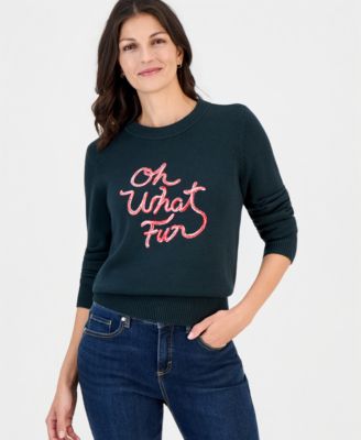 Women's Holiday Crewneck Long-Sleeve Sweater