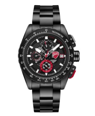 Men's Quartz Leggenda Chronograph Black Stainless Steel Watch 42mm