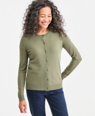 Women's Crewneck Button-Down Cardigan Sweater