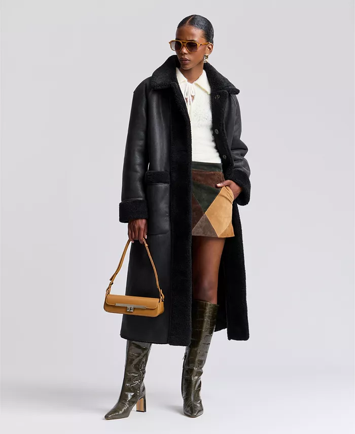 Women's Reversible Faux Shearling Maxi Coat - thumbnail 7