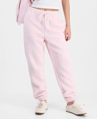 Juniors' Sherpa Drawstring Joggers
