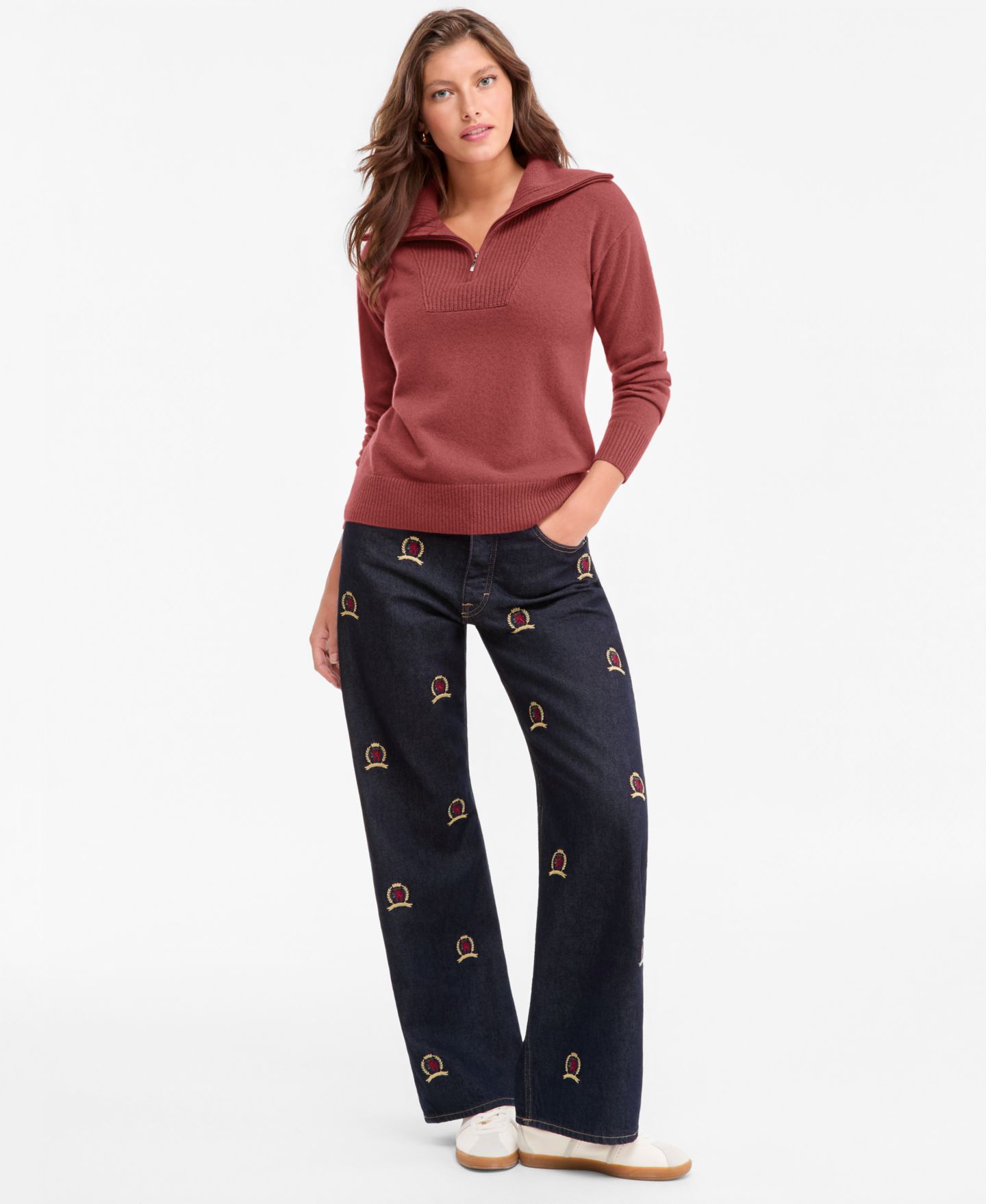 Женский свитер Charter Club 100% Cashmere Quarter-Zip, цвет: Медный — фото 3