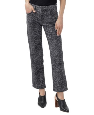 Women's Chelsea Straight Low-Rise Leopard-Print Jeans