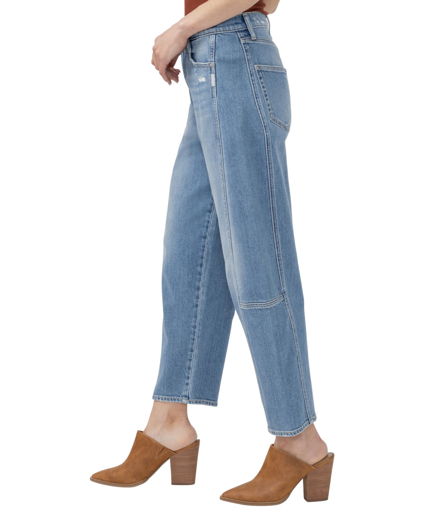 Женские зауженные бочкообразные джинсы Silver Jeans Co. с высокой посадкой, цвет: Мглистый — фото 2