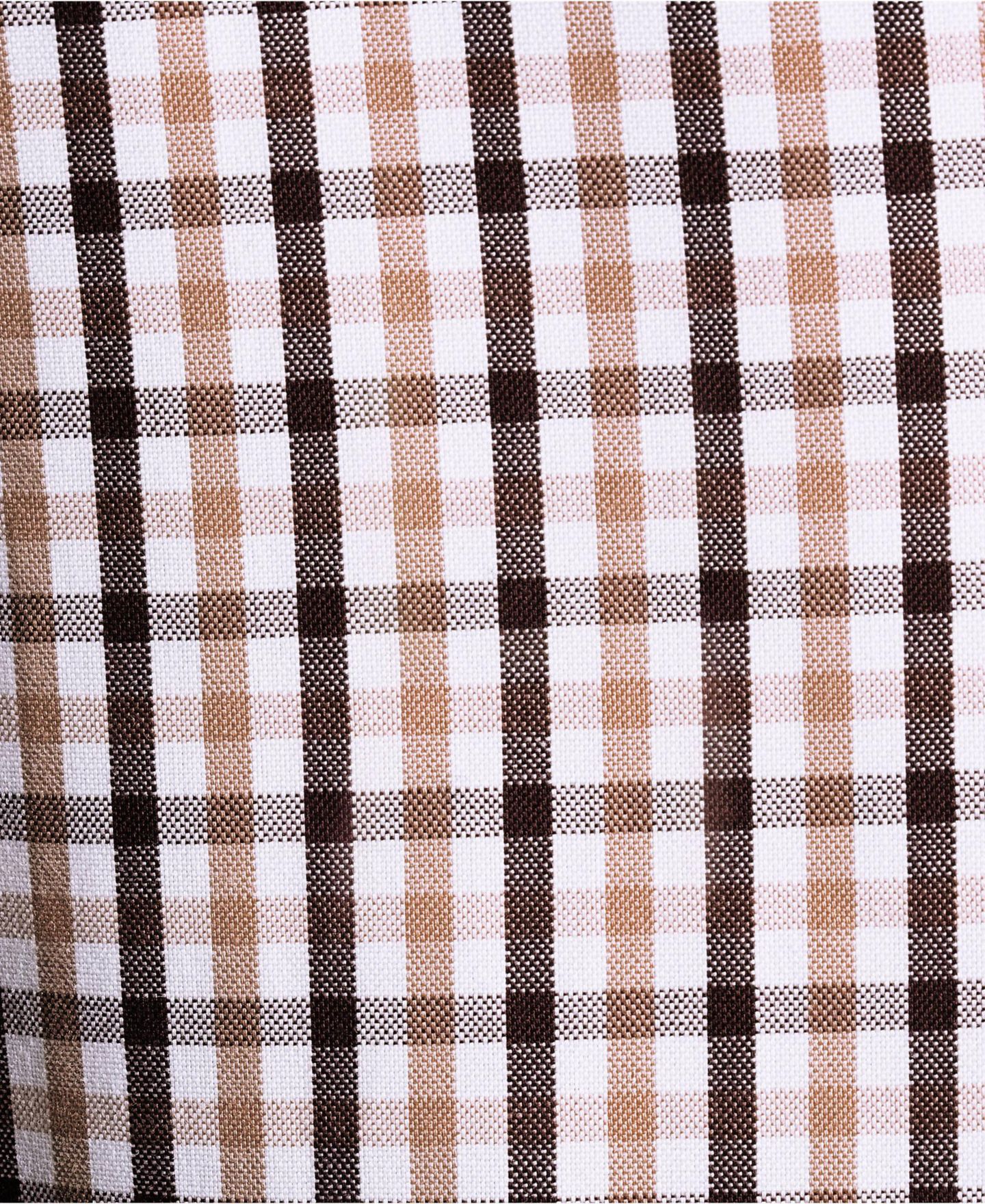 Мужская рубашка Lands' End No Iron Supima Cotton Pinpoint Buttondown Collar Dress Shirt, цвет: Бордовый / Розовато-лиловый разноцветный клетчатый — фото 4