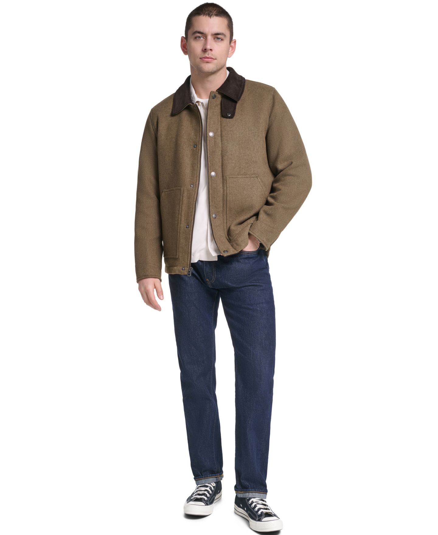 Мужская куртка Levi's Wool Blend Cord Collar Depot, цвет: Коричневый — фото 2