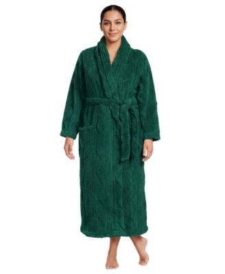 Plus Size Cable-Knit Plush Robe