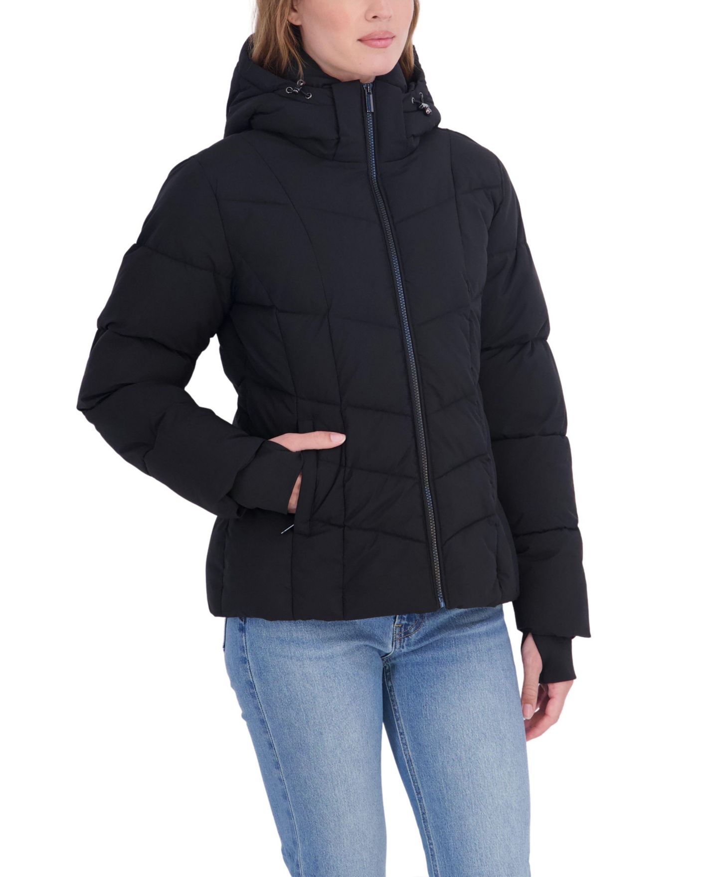 Женская куртка Sebby Collection Short Hooded Puffer, цвет: Чёрный — фото 2