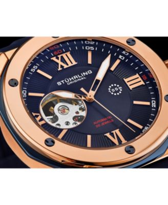 Edwardian 4018 Men s Automatic Skeleton Watch - 44mm Stainless Steel Case, Skeleton Dial, Silicone Strap thumbnail 7